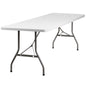 Flash Furniture RB-3096-GG 8-Foot Granite White Plastic Folding Table - Banquet / Event Folding Table - Main view