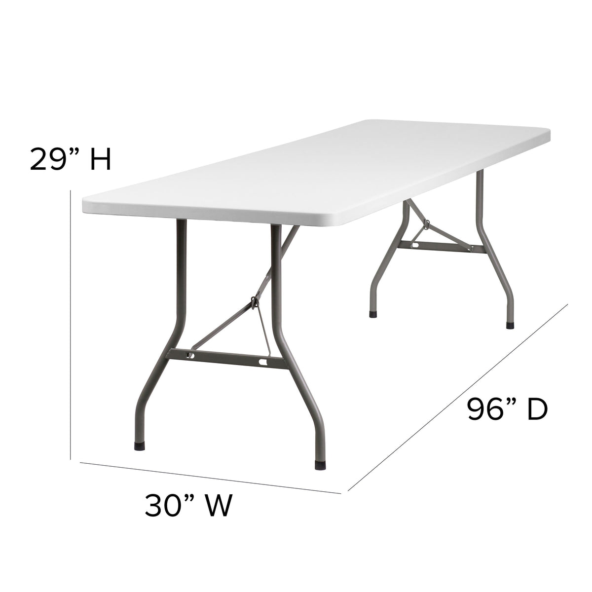 Flash Furniture RB-3096-GG 8-Foot Granite White Plastic Folding Table - Banquet / Event Folding Table - View 5