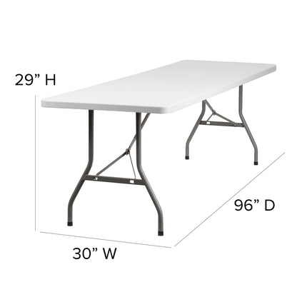 Flash Furniture RB-3096-GG 8-Foot Granite White Plastic Folding Table - Banquet / Event Folding Table - View 5