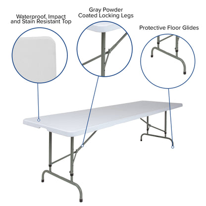 Flash Furniture RB-3096ADJ-GG 8-Foot Height Adjustable Granite White Plastic Folding Event Table - View 3