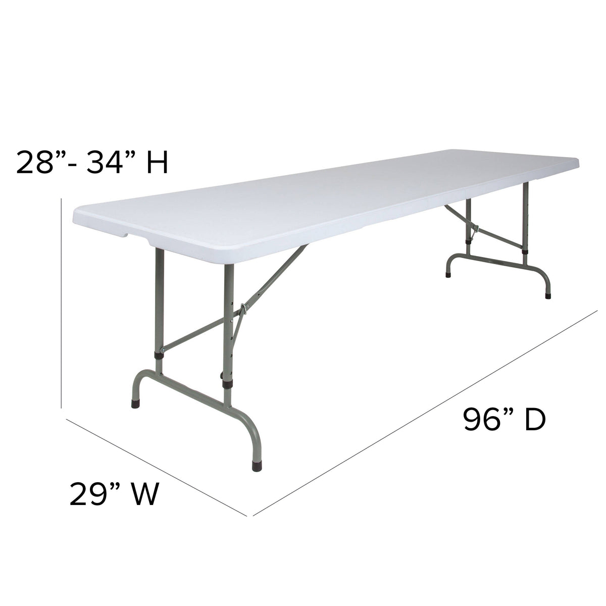 Flash Furniture RB-3096ADJ-GG 8-Foot Height Adjustable Granite White Plastic Folding Event Table - View 4