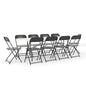Flash Furniture RB-3096F-10-LEL3-BK-GG 8' Bi-Fold White Plastic Event/Training Folding Table Set w/ 10 Folding Chairs - Main view