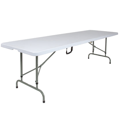 Flash Furniture RB-3096FH-ADJ-GG 8-Foot Height Adjustable Bi-Fold Granite White Plastic Folding Table with Handle - Main view