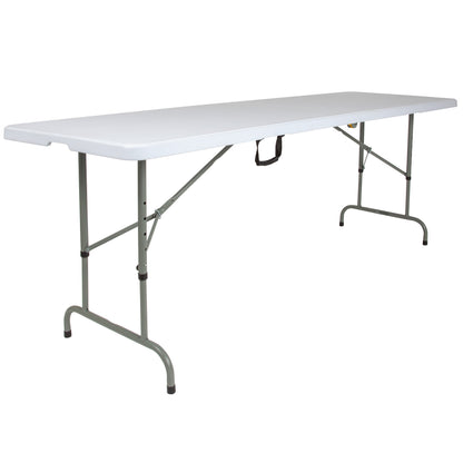 Flash Furniture RB-3096FH-ADJ-GG 8-Foot Height Adjustable Bi-Fold Granite White Plastic Folding Table with Handle - View 7