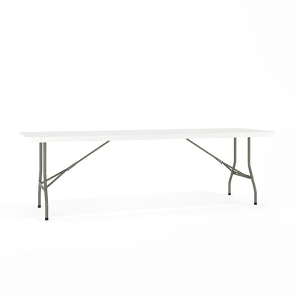 Flash Furniture RB-3096FH-GG 8-Foot Bi-Fold Granite White Plastic Banquet and Event Folding Table with Handle - Main view