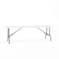 Flash Furniture RB-3096FH-GG 8-Foot Bi-Fold Granite White Plastic Banquet and Event Folding Table with Handle - Main view