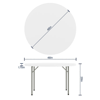 Flash Furniture RB-48R-GG 4-Foot Round Granite White Plastic Folding Table - Banquet / Event Folding Table - View 3