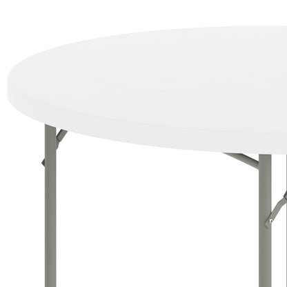 Flash Furniture RB-48R-GG 4-Foot Round Granite White Plastic Folding Table - Banquet / Event Folding Table - View 4