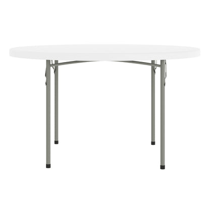 Flash Furniture RB-48R-GG 4-Foot Round Granite White Plastic Folding Table - Banquet / Event Folding Table - View 5