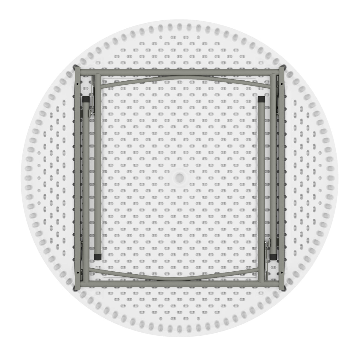 Flash Furniture RB-48R-GG 4-Foot Round Granite White Plastic Folding Table - Banquet / Event Folding Table - View 8