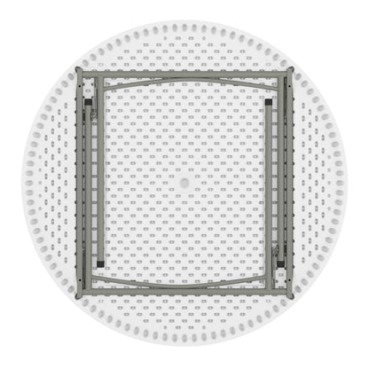 Flash Furniture RB-48R-GG 4-Foot Round Granite White Plastic Folding Table - Banquet / Event Folding Table - View 8