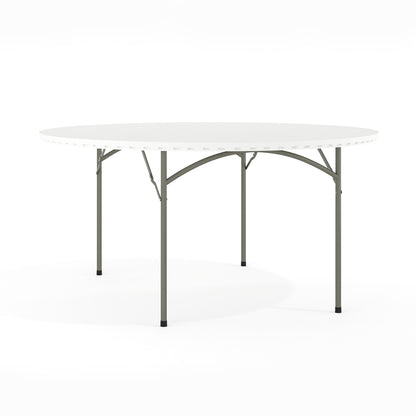 Flash Furniture RB-60R-GG 5-Foot Round Granite White Plastic Folding Table - Banquet / Event Folding Table - Main view