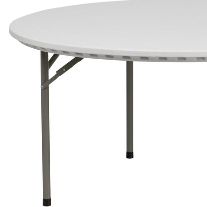 Flash Furniture RB-60R-GG 5-Foot Round Granite White Plastic Folding Table - Banquet / Event Folding Table - View 5
