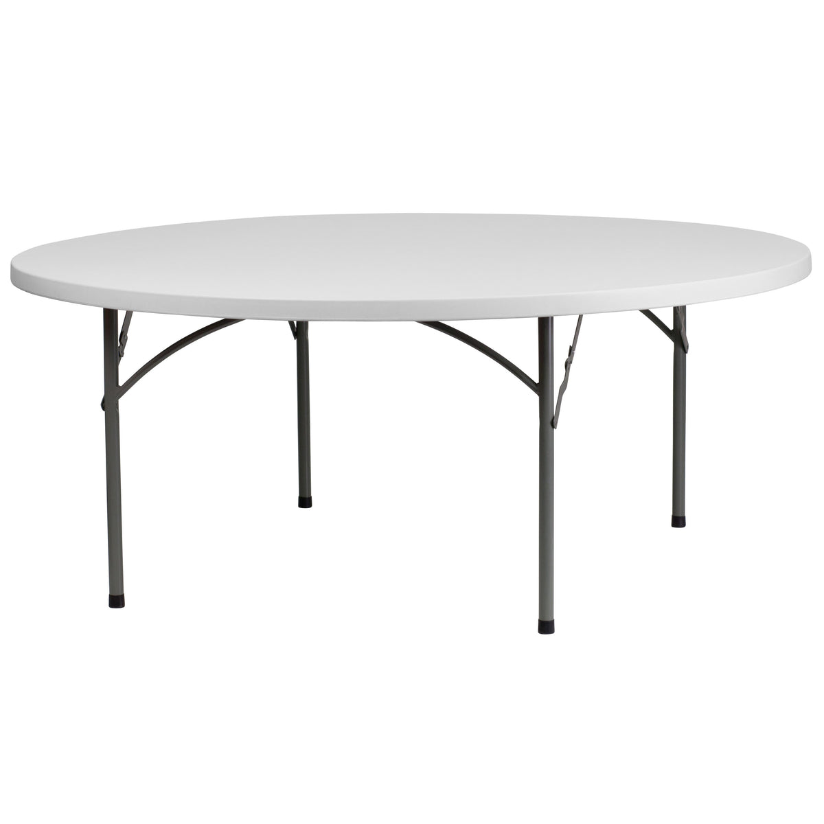 Flash Furniture RB-72R-GG 6-Foot Round Granite White Plastic Folding Table - Banquet / Event Folding Table - Main view