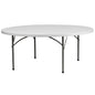 Flash Furniture RB-72R-GG 6-Foot Round Granite White Plastic Folding Table - Banquet / Event Folding Table - Main view