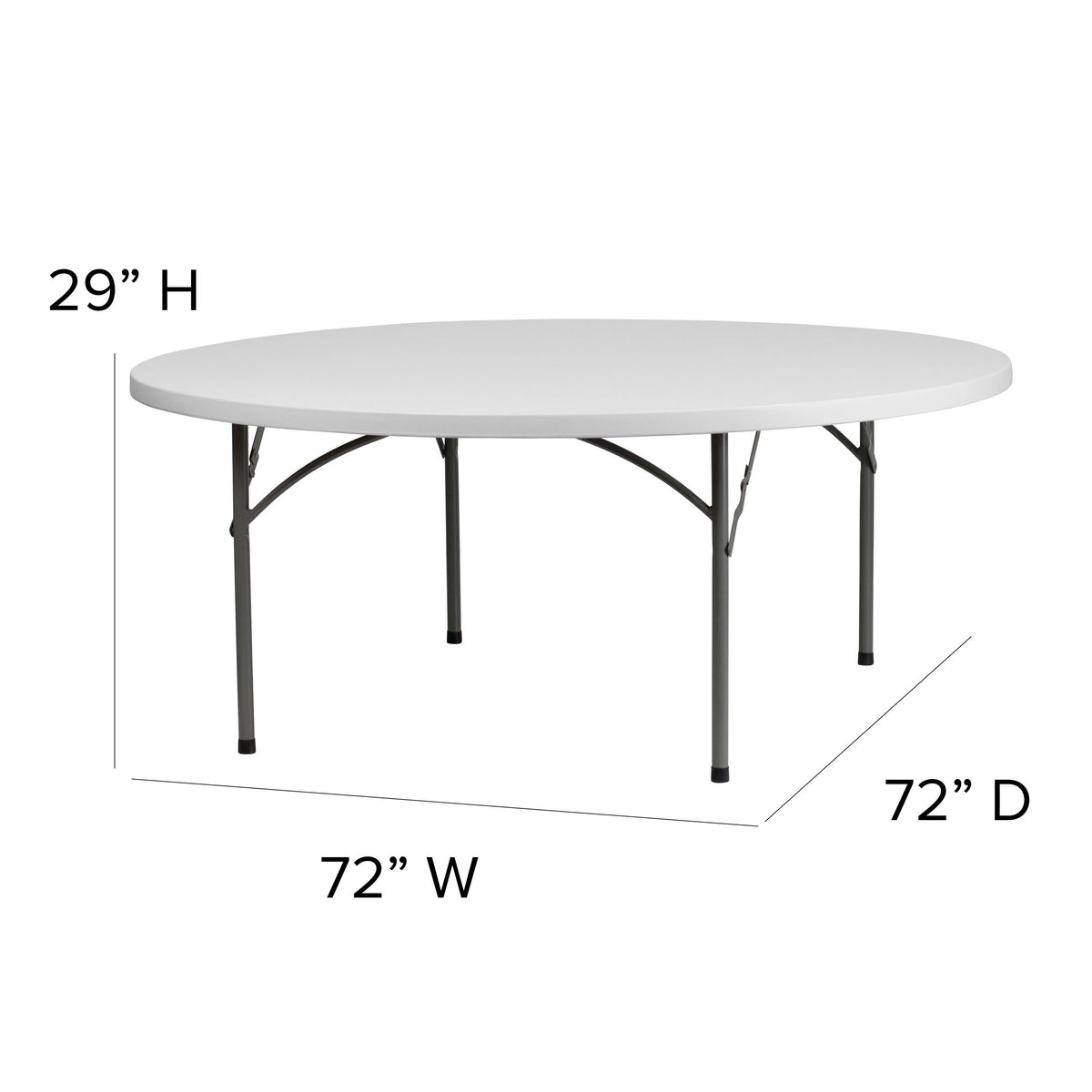 Flash Furniture RB-72R-GG 6-Foot Round Granite White Plastic Folding Table - Banquet / Event Folding Table - View 2