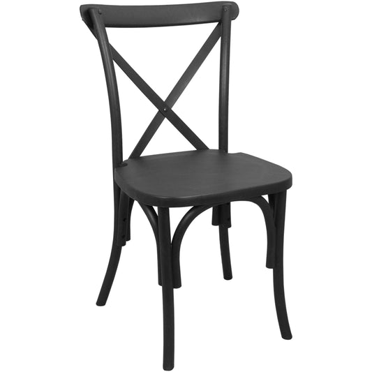 Flash Furniture RESXB-BLACK-2 2-pack Black Resin X-Back Chair - Main view