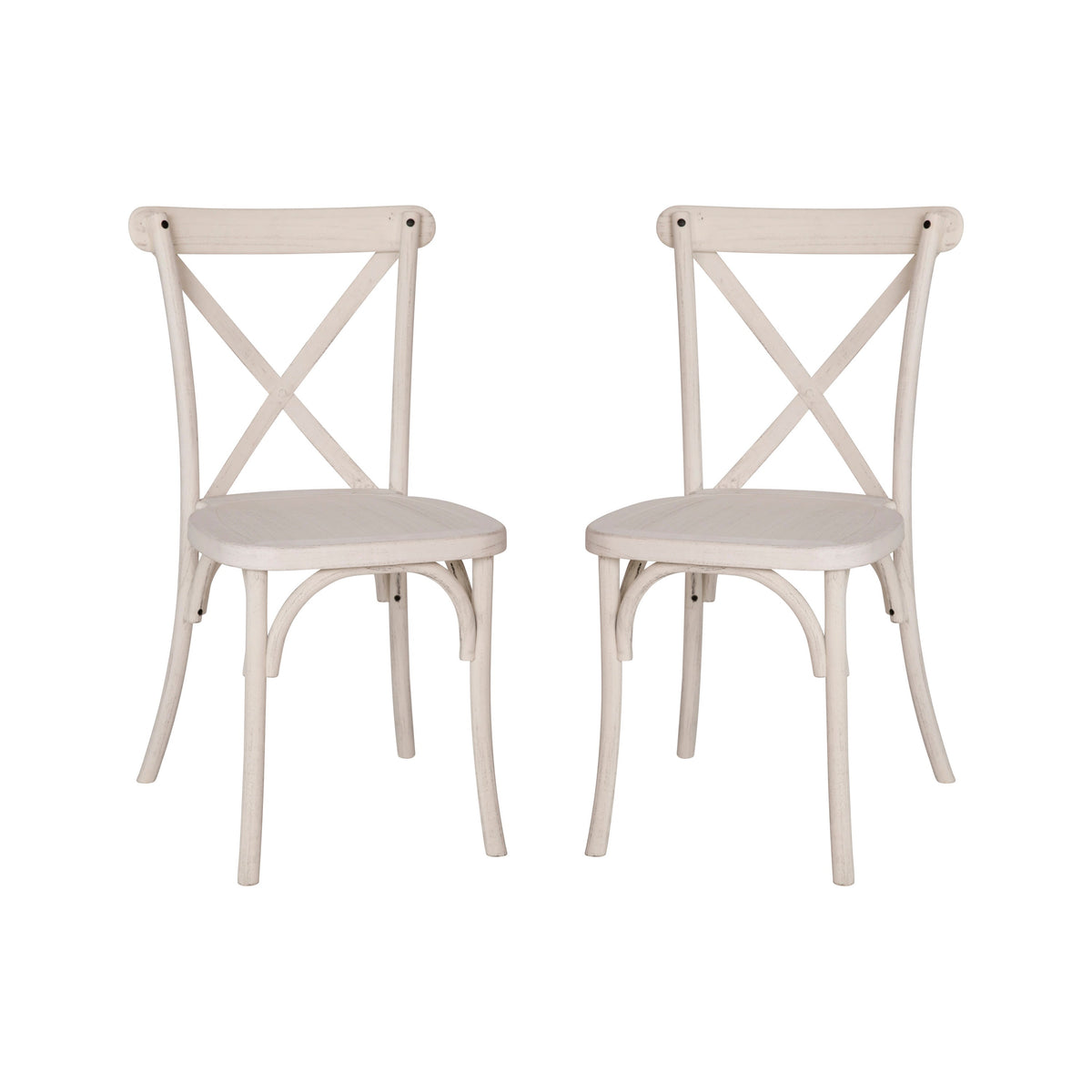 Flash Furniture RESXB-WHITE-2 2-pack White Resin X-Back Chair - Main view