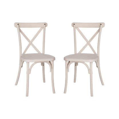 Flash Furniture RESXB-WHITE-2 2-pack White Resin X-Back Chair - Main view