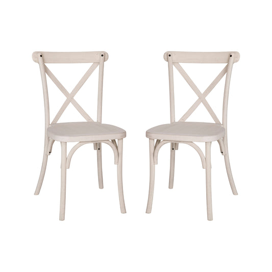 Flash Furniture RESXB-WHITE-2 2-pack White Resin X-Back Chair - Main view