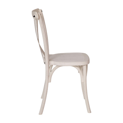 Flash Furniture RESXB-WHITE-2 2-pack White Resin X-Back Chair - View 8
