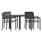 Flash Furniture SB-A268C4-T-BK-GG All-Weather Resin Top Square Table & 4 Metal Chairs with Poly Resin Seats-Black - Main view