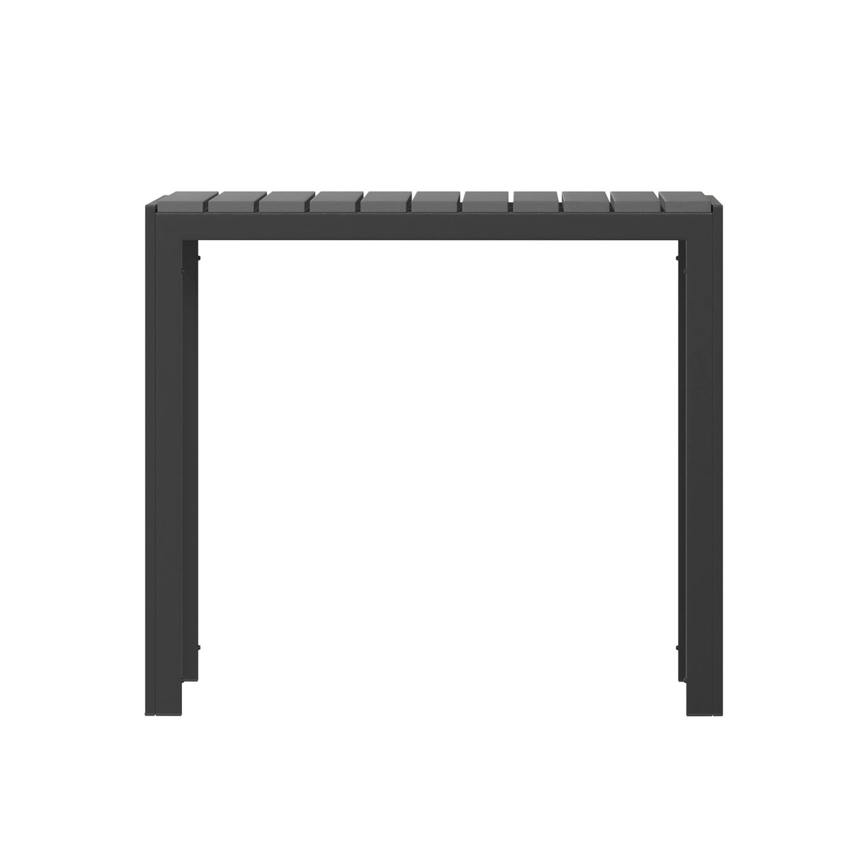 Flash Furniture SB-A268T-BK-GG Indoor/Outdoor Commercial Steel Patio Table with Poly Resin Slatted Top - Black - View 6