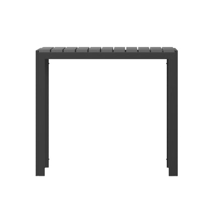 Flash Furniture SB-A268T-BK-GG Indoor/Outdoor Commercial Steel Patio Table with Poly Resin Slatted Top - Black - View 6