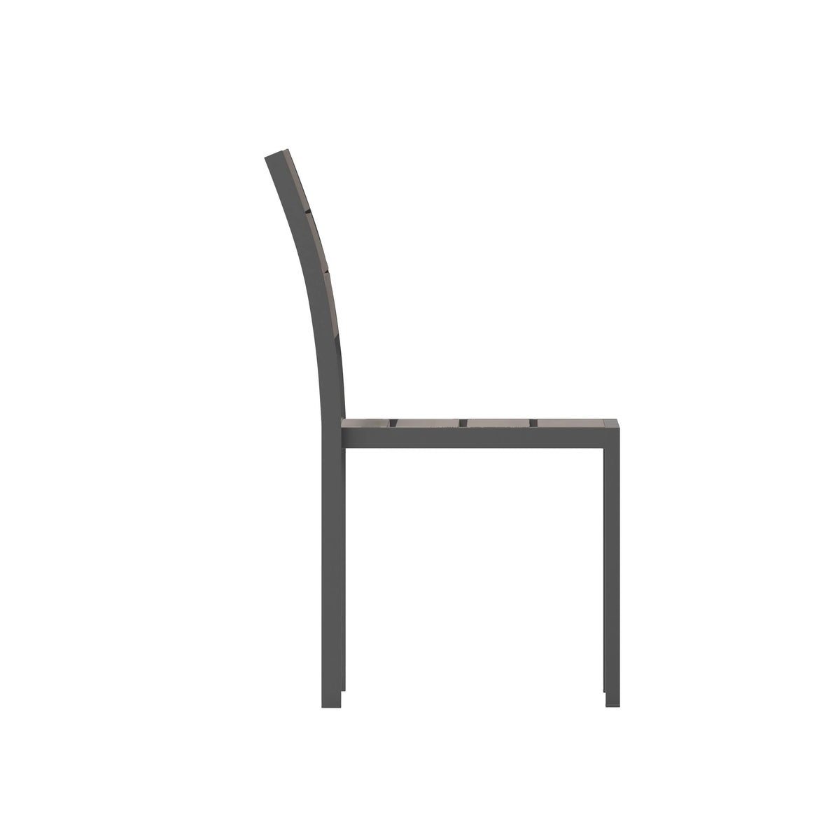 Flash Furniture SB-CA108-GRY-GG Commercial Grade Outdoor Faux Teak Armless Patio Dining Chair - Gray/Gray - View 9
