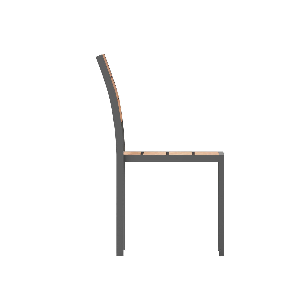 Flash Furniture SB-CA108-NAT-GG Commercial Grade Outdoor Faux Teak Armless Patio Dining Chair - Natural/Gray - View 9