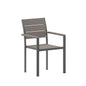Flash Furniture SB-CA108-WA-GRY-GG Commercial Grade Outdoor Faux Teak Patio Dining Chair with Arms - Gray/Gray - Main view