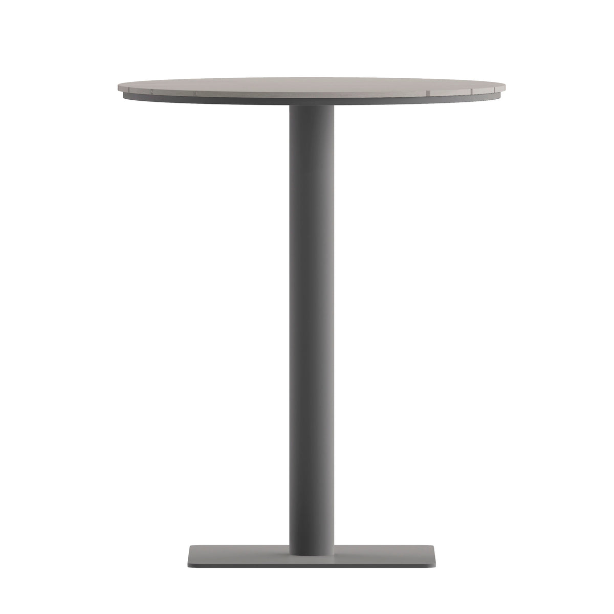 Flash Furniture SB-TB106-GRY-GG Commercial 24 Inch Round Faux Teak Outdoor Patio Dining Table - Gray/Gray (Gray Top/Gray Frame) - View 4