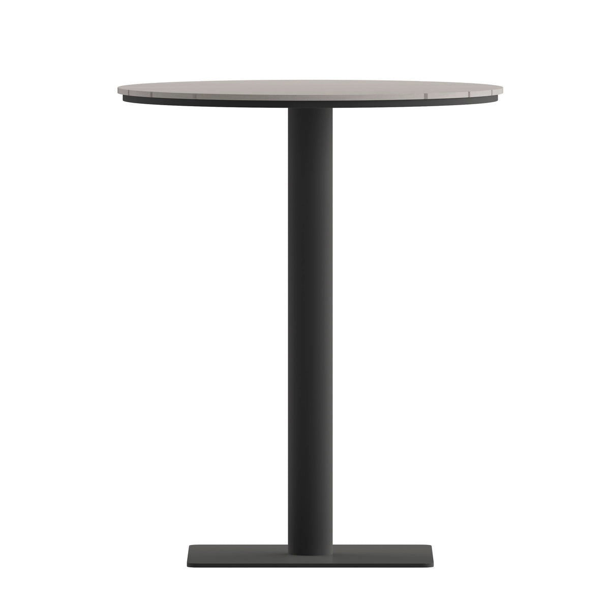 Flash Furniture SB-TB106-GRY-GG Commercial 24 Inch Round Faux Teak Outdoor Patio Dining Table - Gray/Gray (Gray Top/Gray Frame) - View 6