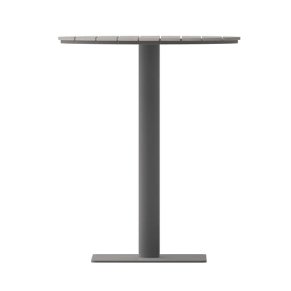 Flash Furniture SB-TB106-GRY-GG Commercial 24 Inch Round Faux Teak Outdoor Patio Dining Table - Gray/Gray (Gray Top/Gray Frame) - View 7