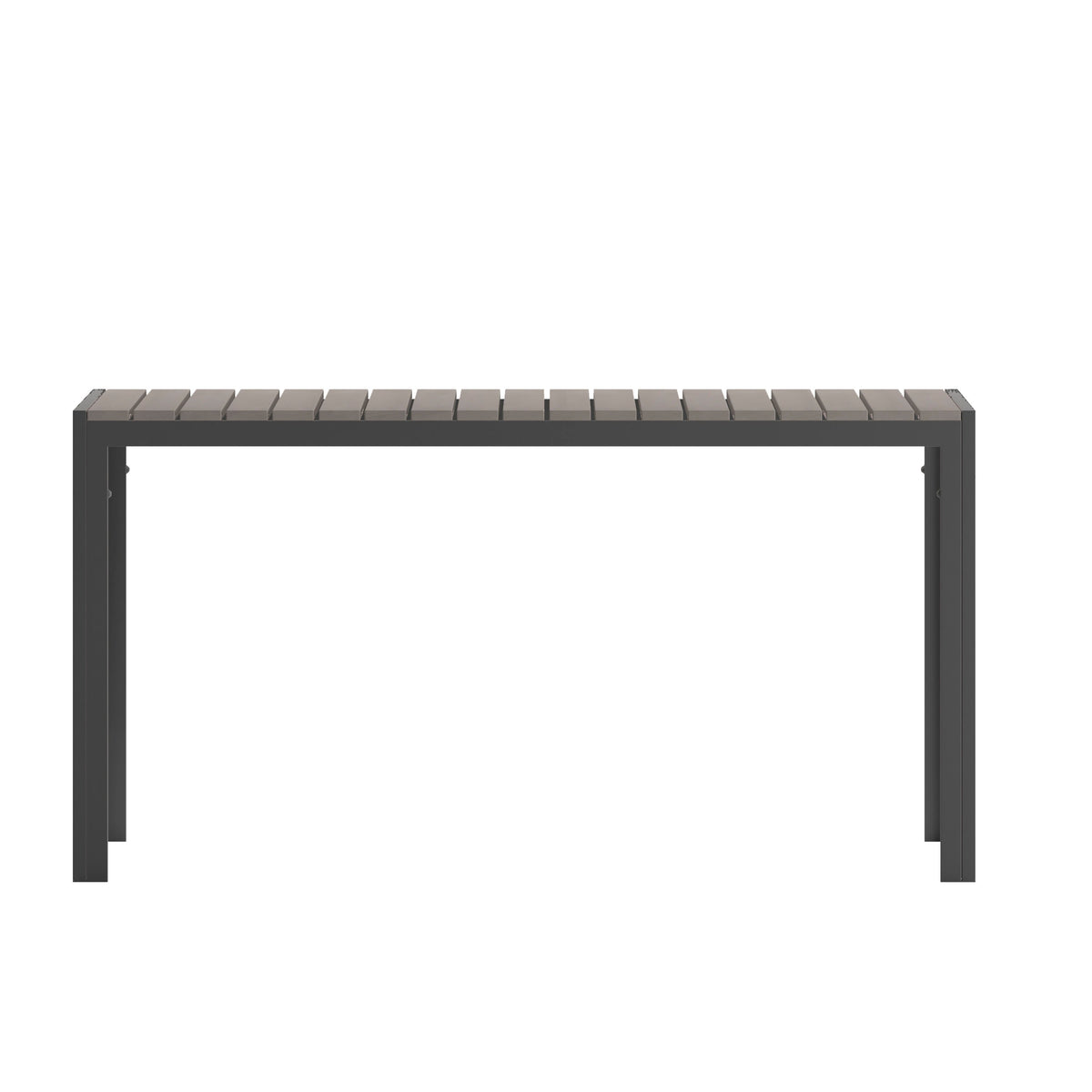 Flash Furniture SB-TB269-GRY-GG Commercial 55 x 31 Faux Teak Outdoor Patio Table - Gray/Gray (Gray Top/Gray Frame) - View 4