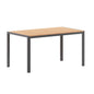 Flash Furniture SB-TB269-NAT-GG Commercial 55 x 31 Faux Teak Outdoor Patio Table - Natural/Gray (Natural Top/Gray Frame) - Main view