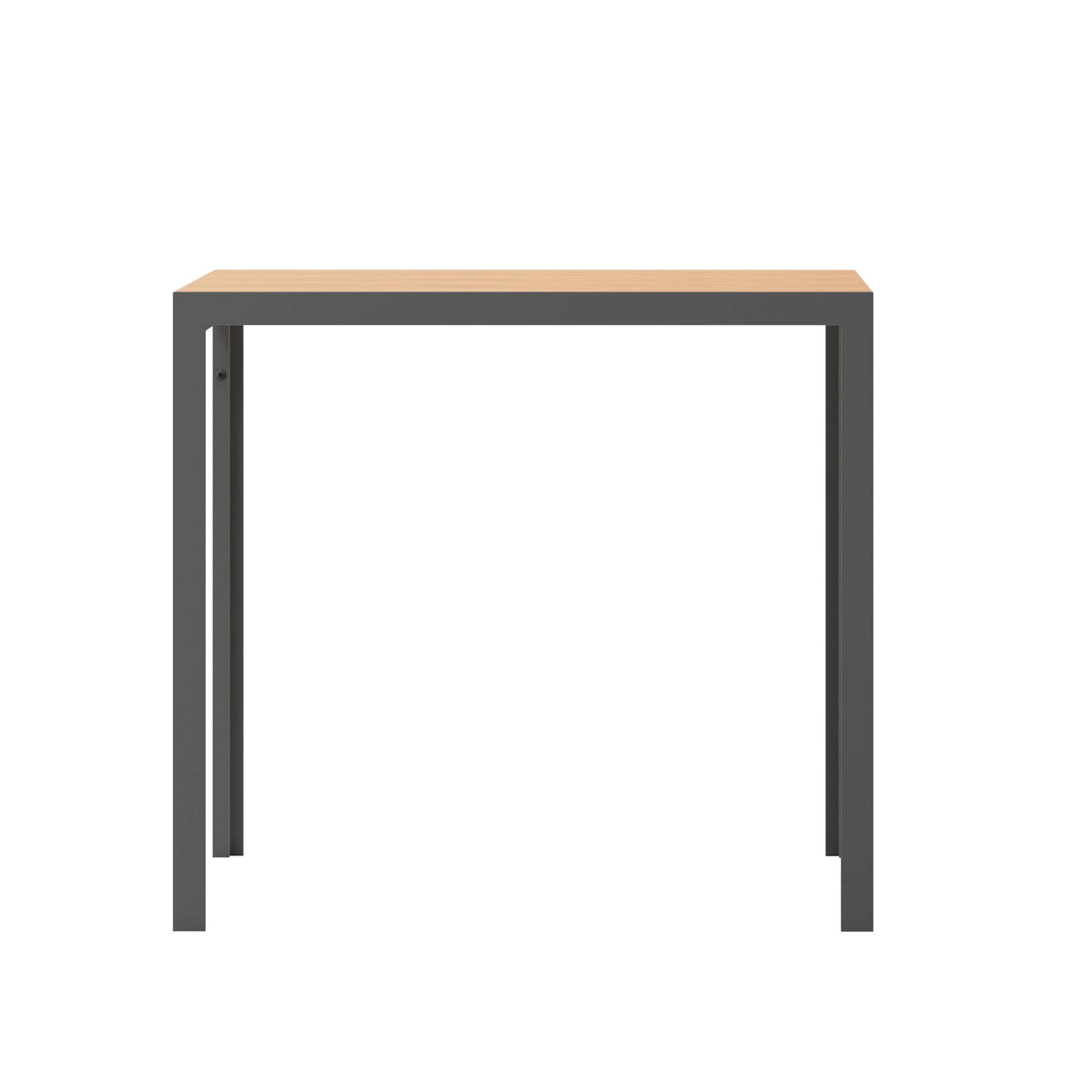 Flash Furniture SB-TB269-NAT-GG Commercial 55 x 31 Faux Teak Outdoor Patio Table - Natural/Gray (Natural Top/Gray Frame) - View 6