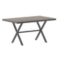 Flash Furniture SB-TB288-GRY-GG Commercial 59 x 35.5 Cross Frame Faux Teak Outdoor Patio Table - Gray/Gray (Gray Top/Gray Frame) - Main view