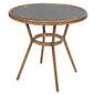 Flash Furniture SDA-AD641011-80-BK-NAT-GG Indoor/Outdoor Commercial Glass Top Bistro Table in Black (Black Textilene/Natural Frame) - Main view