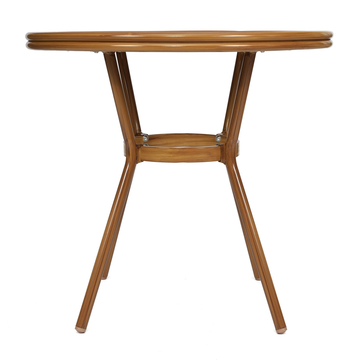 Flash Furniture SDA-AD641011-80-BK-NAT-GG Indoor/Outdoor Commercial Glass Top Bistro Table in Black (Black Textilene/Natural Frame) - View 4