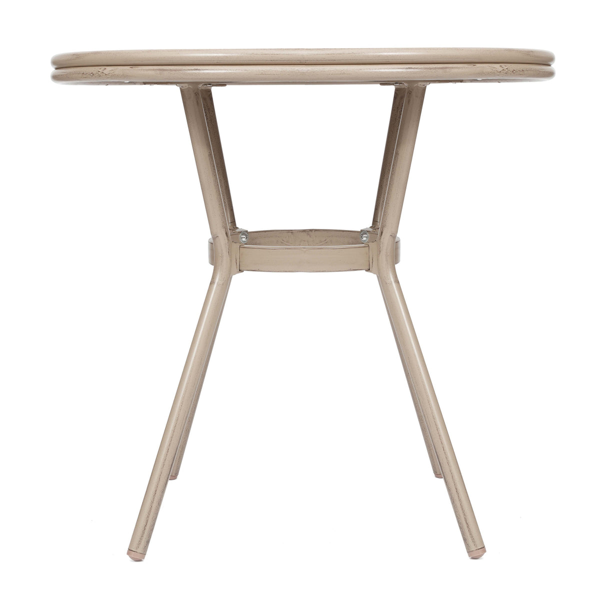 Flash Furniture SDA-AD641011-80-BLKWH-LTNAT-GG Indoor/Outdoor Commercial Glass Top Bistro Table in Black/White (Black & White Textilene/Light Natural Frame) - View 5