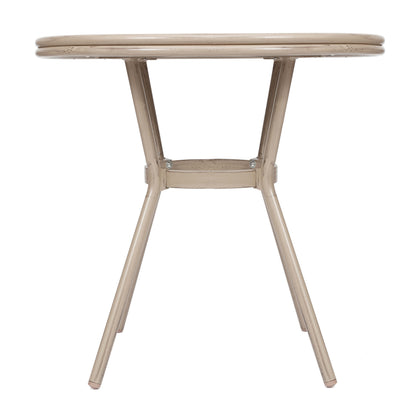 Flash Furniture SDA-AD641011-80-BLKWH-LTNAT-GG Indoor/Outdoor Commercial Glass Top Bistro Table in Black/White (Black & White Textilene/Light Natural Frame) - View 5