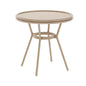 Flash Furniture SDA-AD641012-80-NATWH-LTNAT-GG Indoor/Outdoor Commercial Glass Top Bistro Table in Natural/White (Natural & White Rattan/Light Natural Frame) - Main view
