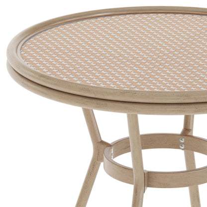 Flash Furniture SDA-AD641012-80-NATWH-LTNAT-GG Indoor/Outdoor Commercial Glass Top Bistro Table in Natural/White (Natural & White Rattan/Light Natural Frame) - View 3