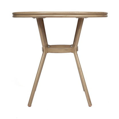Flash Furniture SDA-AD641012-80-NATWH-LTNAT-GG Indoor/Outdoor Commercial Glass Top Bistro Table in Natural/White (Natural & White Rattan/Light Natural Frame) - View 4