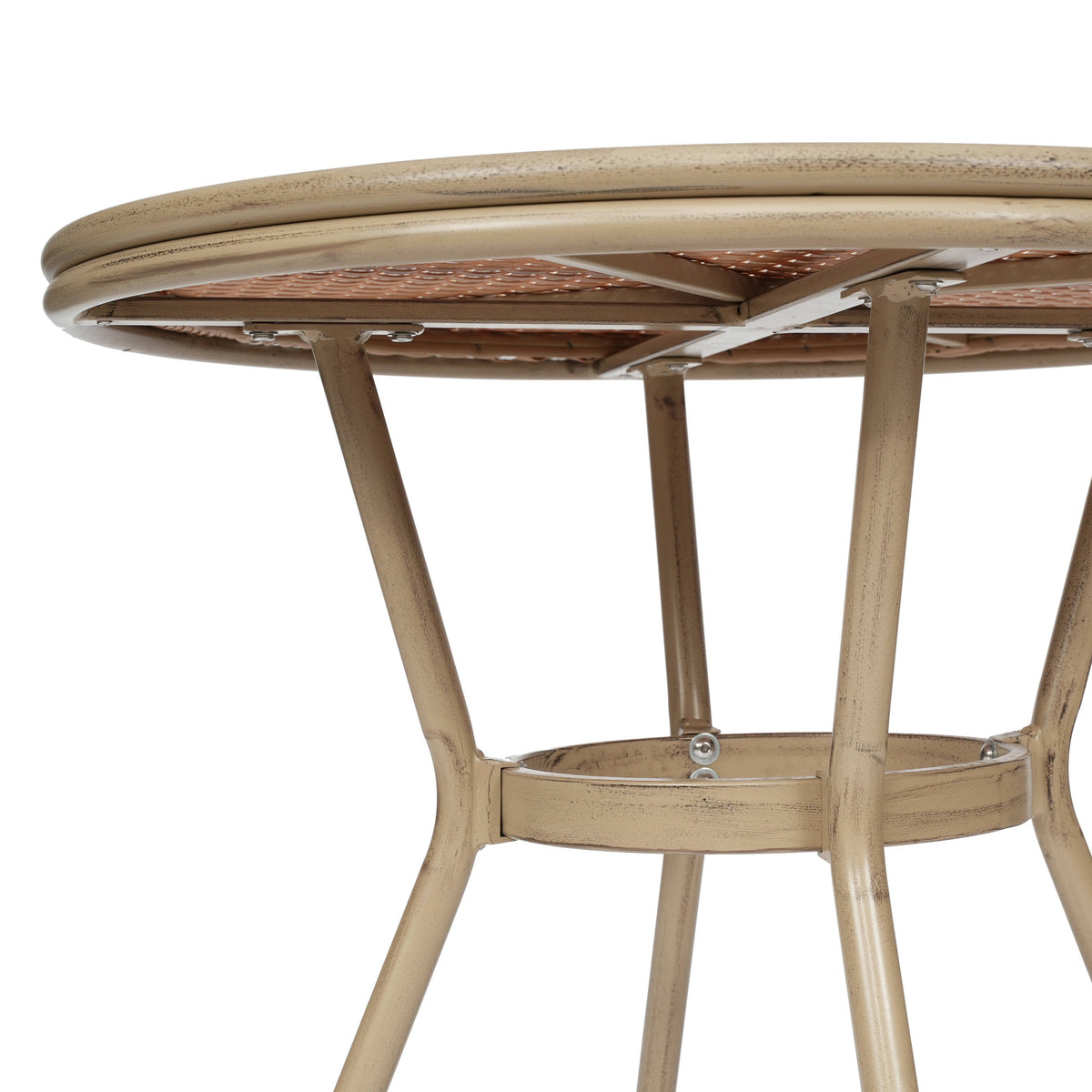 Flash Furniture SDA-AD641012-80-NATWH-LTNAT-GG Indoor/Outdoor Commercial Glass Top Bistro Table in Natural/White (Natural & White Rattan/Light Natural Frame) - View 7