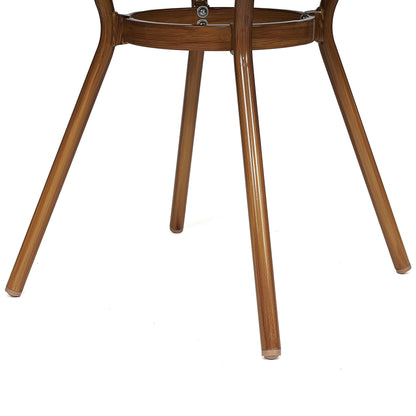Flash Furniture SDA-AD641012-80-NVYWH-NAT-GG Indoor/Outdoor Commercial Glass Top Bistro Table in Navy/White (Navy & White Rattan/Natural Frame) - View 6