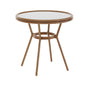 Flash Furniture SDA-AD641012-80-WHGY-NAT-GG Indoor/Outdoor Commercial Glass Top Bistro Table in White/Gray (White & Gray Rattan/Natural Frame) - Main view