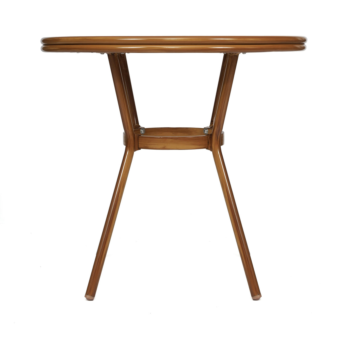 Flash Furniture SDA-AD641012-80-WHNVY-NAT-GG Indoor/Outdoor Commercial Glass Top Bistro Table in White/Navy (White & Navy Rattan/Natural Frame) - View 5