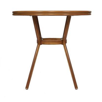 Flash Furniture SDA-AD641012-80-WHNVY-NAT-GG Indoor/Outdoor Commercial Glass Top Bistro Table in White/Navy (White & Navy Rattan/Natural Frame) - View 5